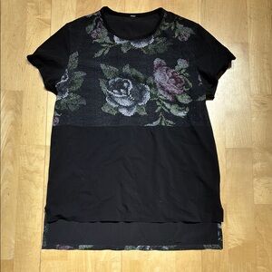 Lululemon Athletica Black Graphic Short Sleeve Tee